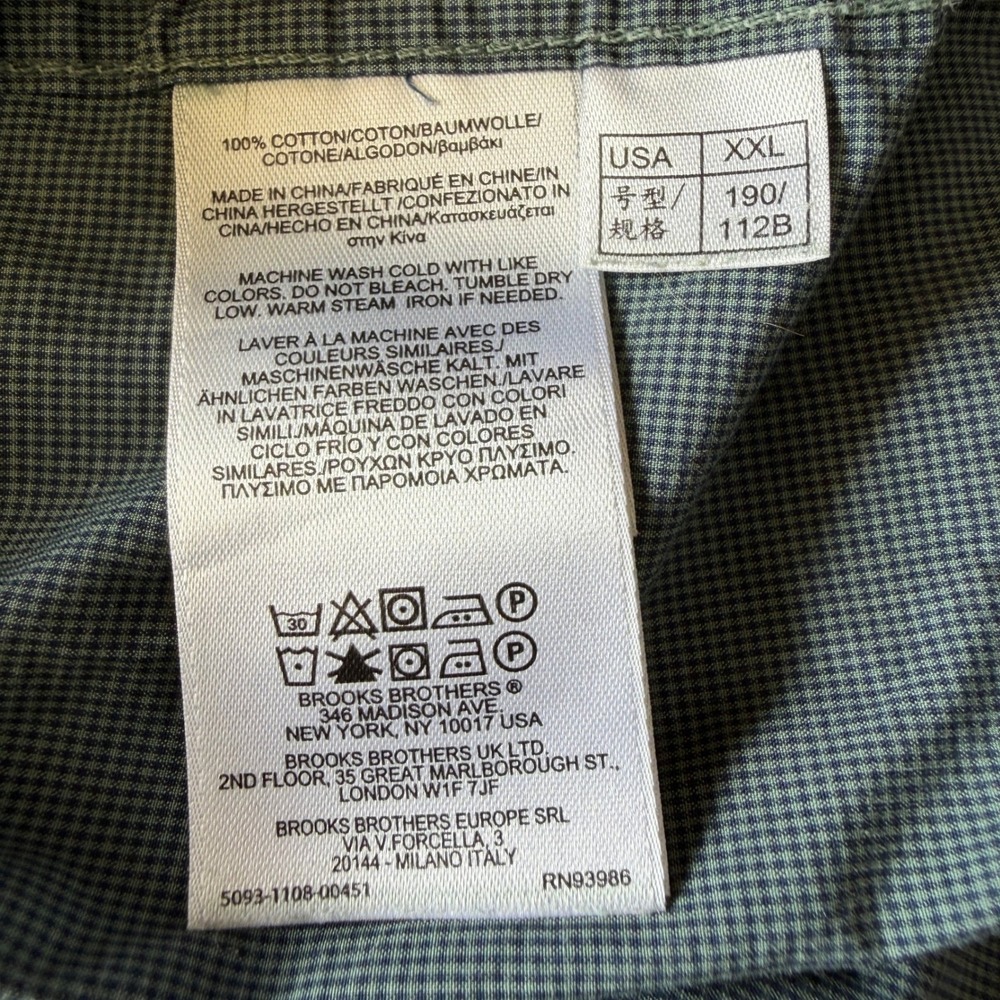 Brooks Brothers Red Fleece Mens XXL Blue Green Houndstooth Button Down Shirt - Picture 4 of 7
